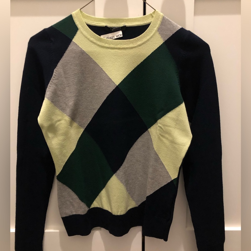 Multi color argyle Carlisle sweater XS